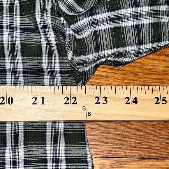 Vintage Chaps Ralph Lauren button down medium green plaid holidays casual - Picture 6 of 8